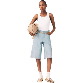 Maje Rhinestone Bermuda shorts in Blue Sky at Nordstrom, Size 42 Eu