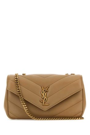 Saint Laurent Camel Leather Small Lou Lou Shoulder Bag