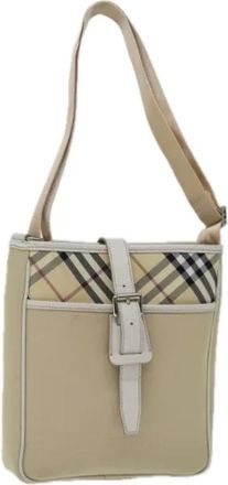 Burberry Pre-owned Shoulder Bags, female, Beige, Size: ONE SIZE Pre-owned Canvas Shoulder Bag