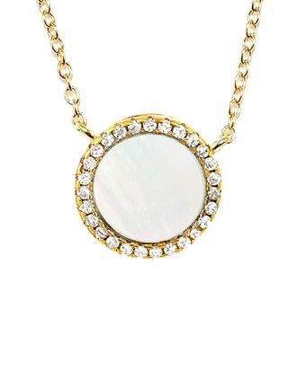 Savvy Cie Jewels 18K Over Silver 11Mm Mother-Of-Pearl & Cz Necklace