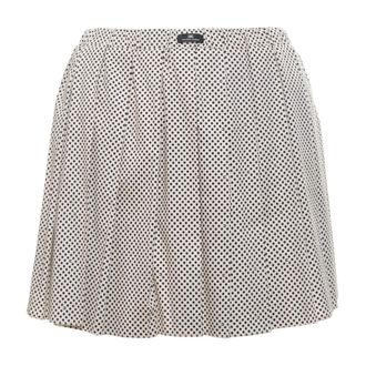 Elisabetta Franchi Short Skirts, female, White, Size: M Cotton Skirt with Polka Dot Print