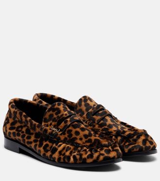 Saint Laurent Leopard-print calf hair loafers