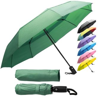 Zeno Travel Umbrella Compact - Small Umbrella for Backpack & Purse, Portable Automatic Umbrellas for Rain, Windproof, Reinforced Fiberglass Ribs, Water-Rep