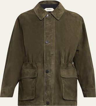 Arma Maeve Drawstring Lambskin Suede Jacket