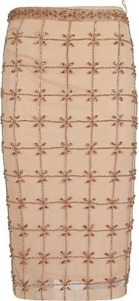 Pinko Geometric Embroidered Tulle Midi Skirt