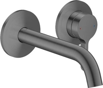 Axor Axor One - Grifo De Lavabo Empotrado, Con Desag&uuml;e, Instalaci&oacute;n De 2 Orificios, Ecosmart, Cromo Negro Cepillado 48170340