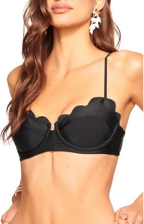 Ramy Brook Leyla Scalloped Underwire Bikini Top in Black at Nordstrom, Size X-Small