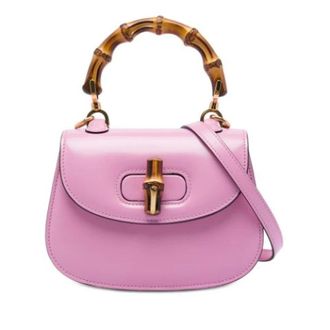 Gucci Pre-owned Bamboo Top Handle Satchel - Dames - Pre-owned - Roze - Maat: ONE Size Leer