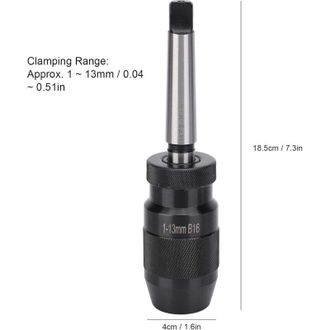 OEM Portabrocas Sin Llave Mt2-b16, De Sujeci&oacute;n R&aacute;pida De 1 A 13 Mm Para Taladros De Columna, Fresadoras Y Tornos