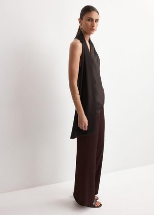 Mango Top foulard collo cioccolato - Donna - XS - MANGO