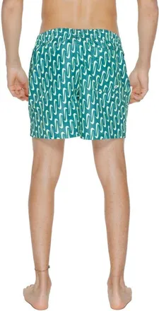 Nike Geometric Print Polyester Swim Shorts - Green