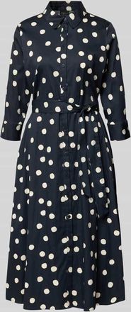 s.Oliver Black Label Regular Fit Blusenkleid aus Baumwoll-Mix in Marine, Gr&ouml;&szlig;e 34