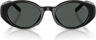 Diesel 52mm Oval Sunglasses in Solid Black/solid Black at Nordstrom