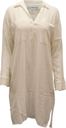 James Perse Shirt Dress in Ivory Viscose