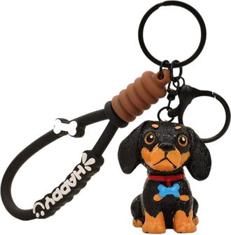 Generic Resin Dachshund Sausage Dog Keychain Keyring For Women Y2k Bag Pendant Couple Car Key Chains Jewelry Gift Decoration Accessories