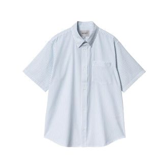Carhartt Work in Progress Phelps Cotton Shirt - male - Carhartt Wip - Short Sleeve Shirts - Blue - S - Shirts