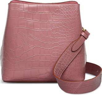Radley London Medium Dukes Place Croc-Embossed Leather Crossbody Bag in French Rose at Nordstrom Rack