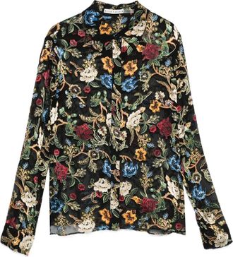Alice & Olivia Blusa Willa a fiori - Nero