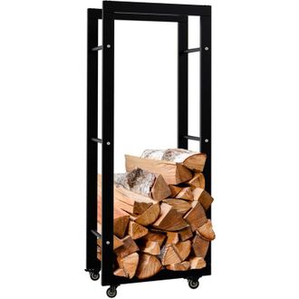 Clp Legna da ardere Keri con rotelle nero 25x40x100 cm