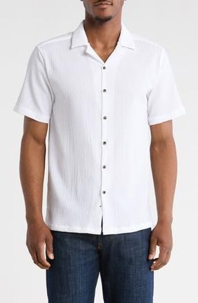 T.R. Premium Relaxed Fit Camp Shirt in White at Nordstrom Rack, Size Xx-Large