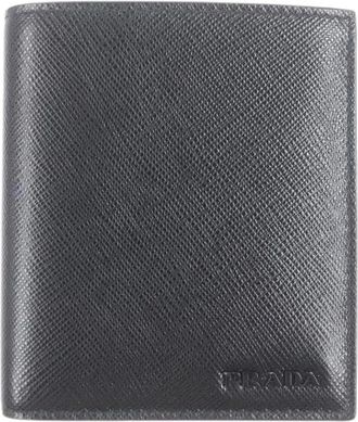 Prada Pre-owned 2Mo 004 Saffiano Leren Kaarthouder - Heren - Vintage Accessoires - Zwart - ONE Size - Leer - Vintage