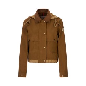 Moncler Light Jackets, female, Brown, Size: XS Aconitum Shirt Jacket