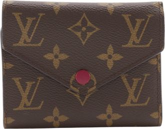 Louis Vuitton Brown Fuchsia Monogram Canvas Wallet (Tri-Fold) (Pre-Owned)