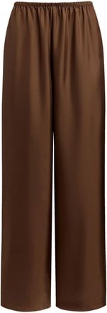 12 Storeez elastic-waist silk palazzo pants - Brown
