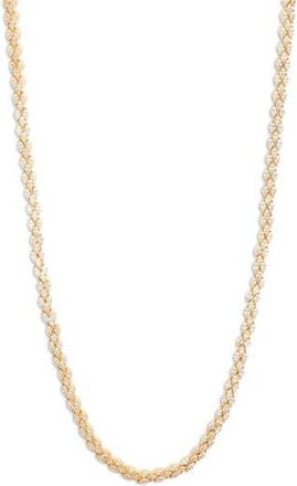 Nordstrom Cubic Zirconia Fancy Chain Necklace in Clear- Gold at Nordstrom Rack
