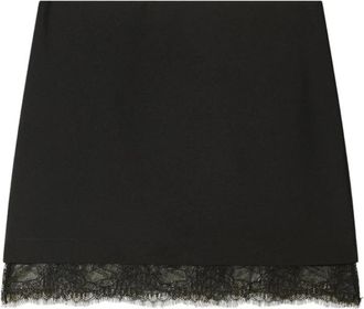 Patrizia Pepe Crepe Minirok met Kant - Dames - Korte rokken - Zwart - L - Rokken