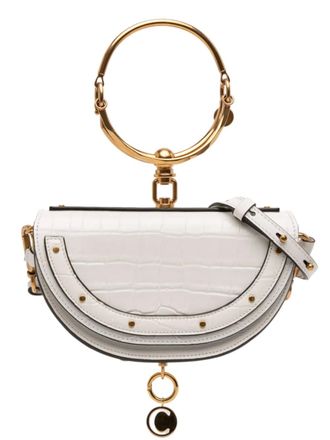 Chloé Borsa a tracolla Nile mini in pelle di vitello goffrata effetto coccodrillo 2010-2025 - Bianco