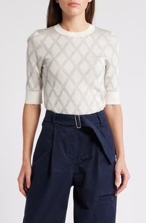BOSS Firone Lightweight Merino Wool Blend Sweater in Grey Argyle at Nordstrom Rack, Size X-Small