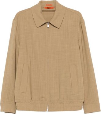 Barena Giubbotto Tibio Grana - Heren - Zomerjassen - Beige - L - Wol - Jassen
