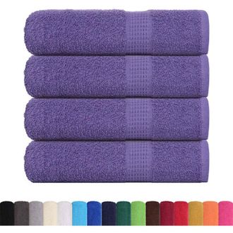 vidaXL Toallas De Ba&ntilde;o 4 Uds Morado 100x150 Cm 360 Gsm 100% Algod&oacute;n Vidaxl