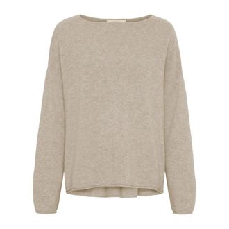 BTF-CPH Rondgebreide trui - Dames - Ronde hals truien - Beige - XL - Wol - Truien & Vesten