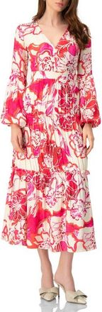 Ivonne Puff Sleeve Floral Maxi Dress in Fuchsia at Nordstrom, Size 14