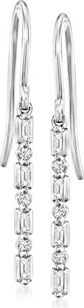 RS Pure by Ross-Simons Diamond Linear Drop Earrings in Sterling Silver