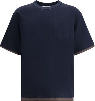 sacai Black Cotton Mens T-Shirt