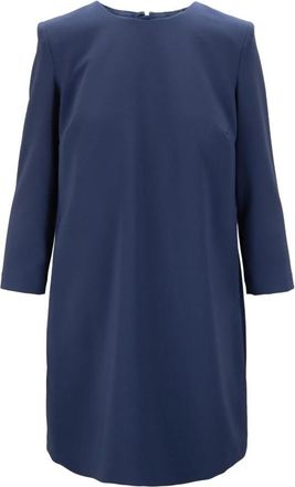 Elisabetta Franchi Korte Jurk met Gouden Rits - Dames - Korte kleedjes - Blauw - L - Nylon - Kleedjes