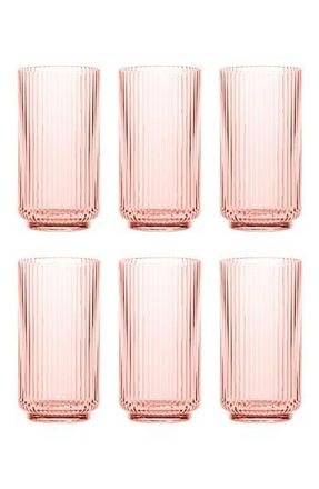 TarHong Set of 6 Shatterproof Mesa Jumbo Drinking Glasses in Pink at Nordstrom Rack