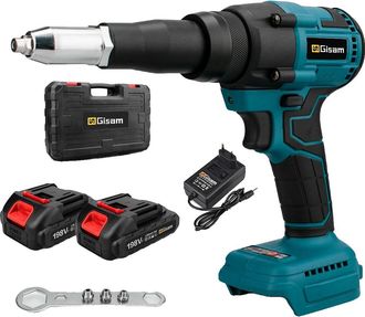 OEM Remachadora El&eacute;ctrica, Fuerza De Tracci&oacute;n De 20000 N, Funcionamiento Autom&aacute;tico, 2 Bater&iacute;as, Estuche De Pl&aacute;stico