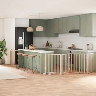 vidaXL Puerta Para Perros Plegable 12 Paneles Madera De &Aacute;lamo 960 Cm Vidaxl