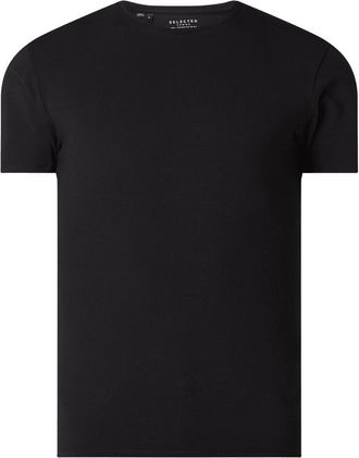 Selected T-Shirt mit Rundhalsausschnitt Modell New Pima in Black, Gr&ouml;&szlig;e M