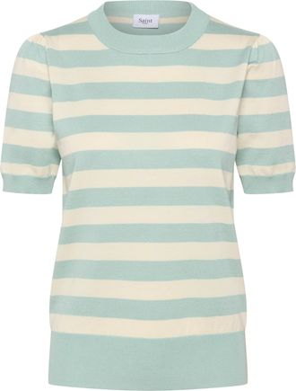 Saint Tropez Strickpullover SAINT TROPEZ MilaSZ SS Block Stripe Pullover, Damen, Gr. XXL, ether seedpearl block stripe, Strick, Obermaterial: 80% Viskose, 20% Poly