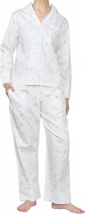 Haute Home Bee Long Sleeve Pajama Set In Blue