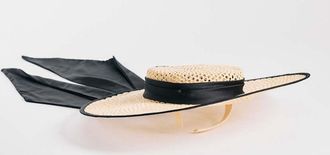 Accessorize Cappello in paglia colore naturale con nastro nero-Neutro