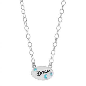 Jessica Elliot Womens Enamel Oval Necklace - Dream In Sterling