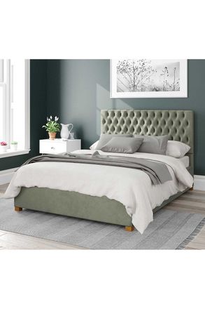Aspire Home Accents Nightingale Upholstered Ottoman Storage Bed, Plush Velvet Fabric in Duck Egg Blue | Size: Double