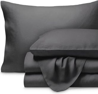 Bare Home 100% European Linen Sheet Set in Dark Grey at Nordstrom, Size California King