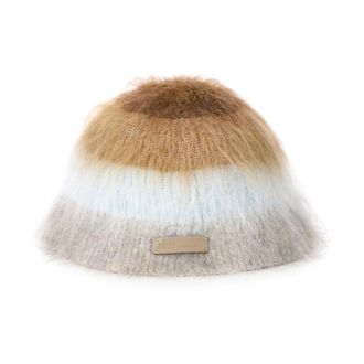 Ami Gestreepte wollen mix hoed - Dames - Hoeden - Bruin - 58 CM - Wol - Accessoires